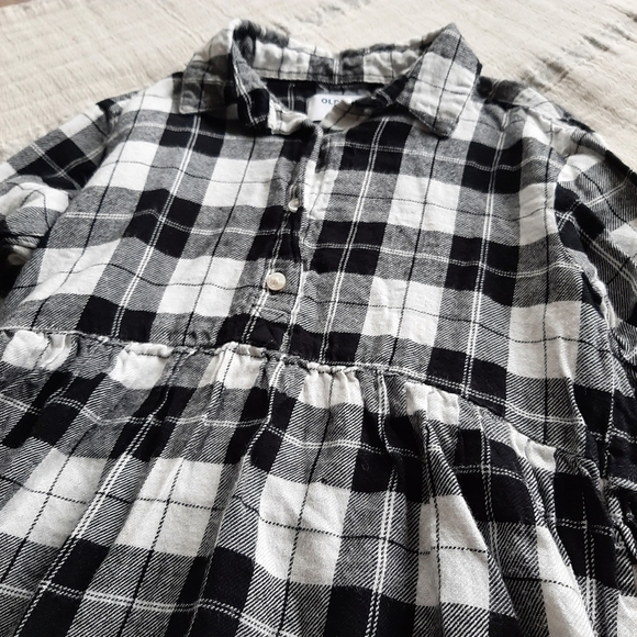 Old Navy Black White Plaid Collared Dress size 8 - Picture 8 of 9